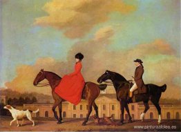 John y Sophia Musters cabalgando en Colwick Hall