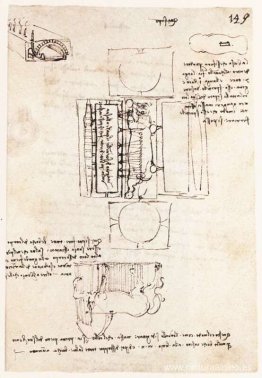 Página manuscrita sobre el monumento a Sforza