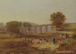 John Wilson Carmichael - Viaducto de Corby, el ferrocarril de Ne