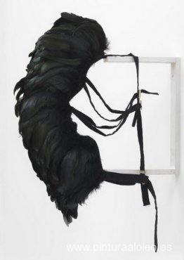 Máscara de plumas de gallo