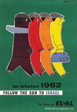 Sigue el sol hasta Israel (póster de El Al)