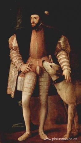 Retrato del emperador Carlos V con perro