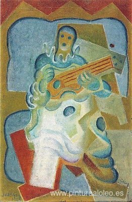 Pierrot tocando la guitarra