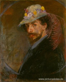 Autorretrato con sombrero de flores