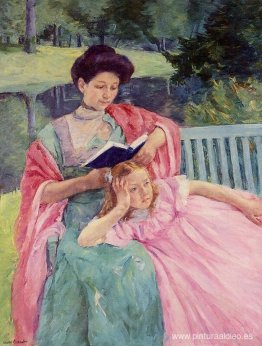 Auguste leyendo a su hija