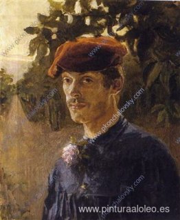 Retrato del hermano del artista, Maxim Petrovich, con gorra.