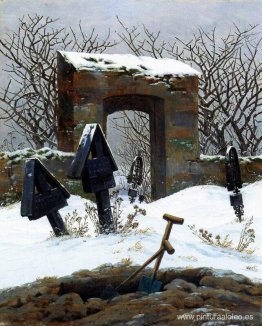 Cementerio bajo la nieve