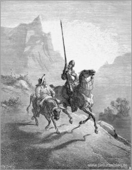 Don Quijote y Sancho partiendo