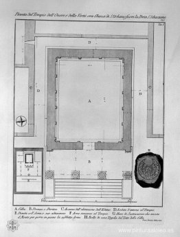 Planta y alzado trasero del Templo de la Sibila en Tivoli