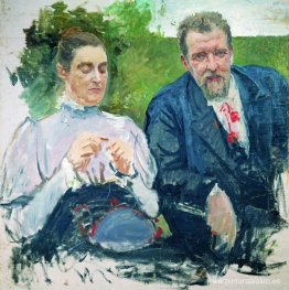 Retrato de I. F. Tyumenev con su esposa.