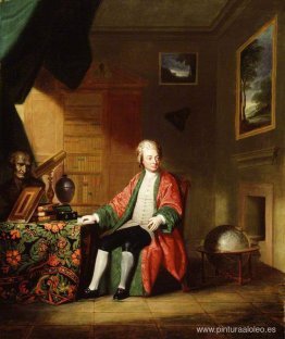 Supuesto retrato de William Strickland (1731-1819), en su biblio