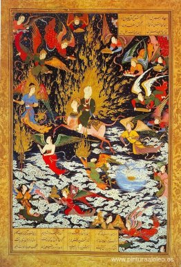 El ascenso de Mahoma al cielo (mi'rāj) (Khamseh)