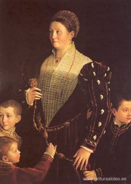 Camilla Gonzaga con sus tres hijos