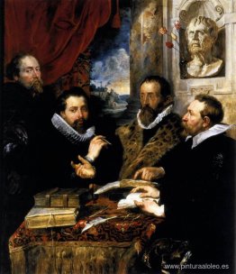 Autorretrato con el hermano Philipp, Justus Lipsius y otro erudi