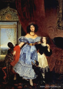 Retrato de Julia Samoylova con Giovannina Pacini y un niño negro