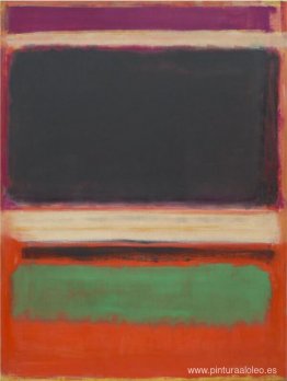 No.3/No.13 (Magenta, Negro, Verde sobre Naranja)