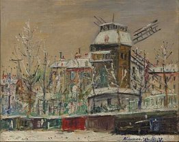 Moulin de la Galette bajo la nieve