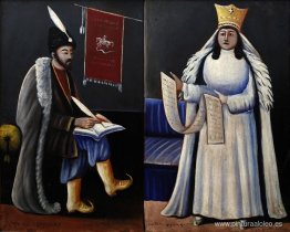 Shota Rustaveli y la reina Tamar