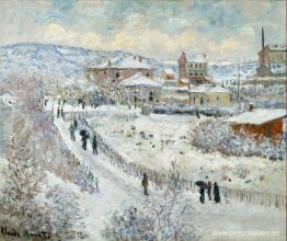 Vista de Argenteuil en la nieve