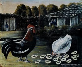 gallina con sus polluelos