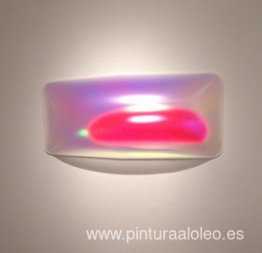 Glo-Pod de torsión rectangular (rojo intenso iridiscente/rosa)