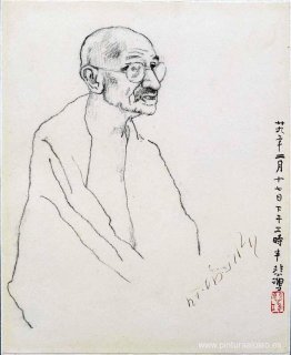 Retrato de Mahatma Gandhi