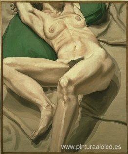 Cojín Desnudo sobre Verde