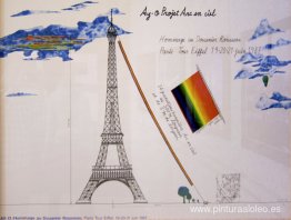 Bosquejo del proyecto de la Torre Eiffel del arco iris