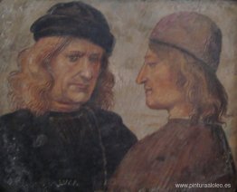 Autorretrato de Luca Signorelli (izquierda)