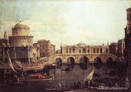 Capriccio: el Gran Canal, con un imaginario puente de Rialto y o