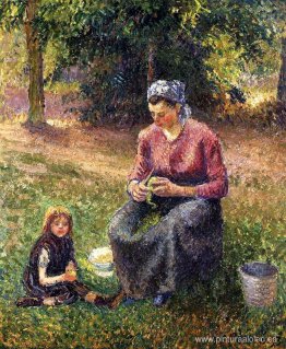 Mujer campesina y niño, Eragny