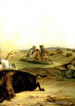 Indios cazando bisontes [derecha]