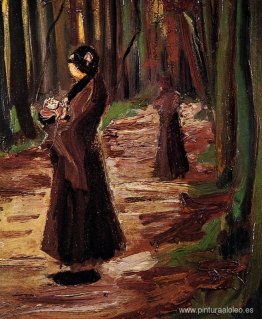 Dos mujeres en el bosque