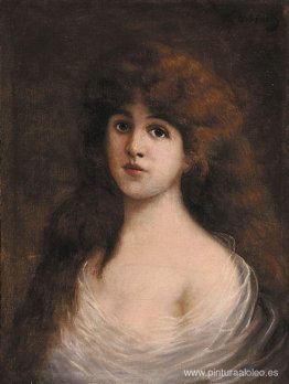 retrato, de, mujer joven