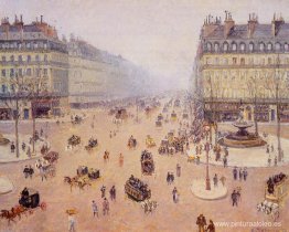 Avenue de l'Opera, Place du Thrétre Francais Tiempo brumoso