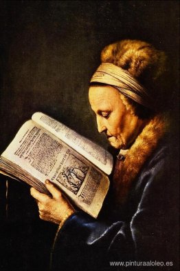 Retrato de una anciana leyendo