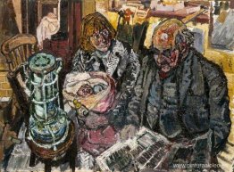 Un concejal de la ciudad de Carlisle con Jean y David Bratby