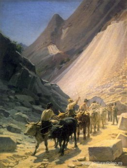 El transporte del mármol en Carrara