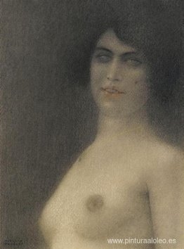 Desnuda con pelo negro