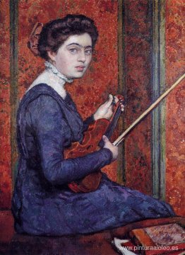 Mujer con violín (Retrato de René Druet)