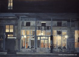 Café ''Neón'' por la noche