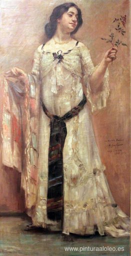 Retrato de Charlotte Berend con vestido blanco