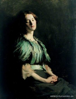 Retrato de una niña con un vestido verde 1899