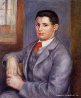 Joven con corbata roja, retrato de Eugene Renoir