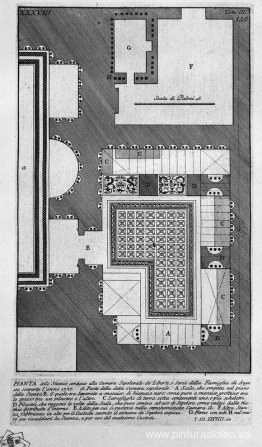 Las antigüedades romanas, t. 3, lámina XXXVIII. Plano de las hab