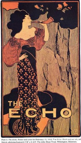 Cartel y portada del 15 de febrero de 1896, The Echo