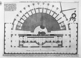 Planta de la planta baja del teatro y del escenario de cuadra