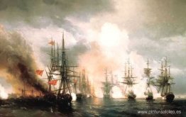 Batalla naval ruso-turca de Sinop el 18 de noviembre de 1853