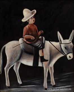 Un niño en un burro