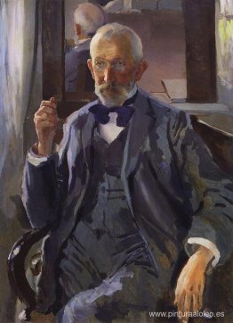 Retrato de A. Somov, el padre del artista.